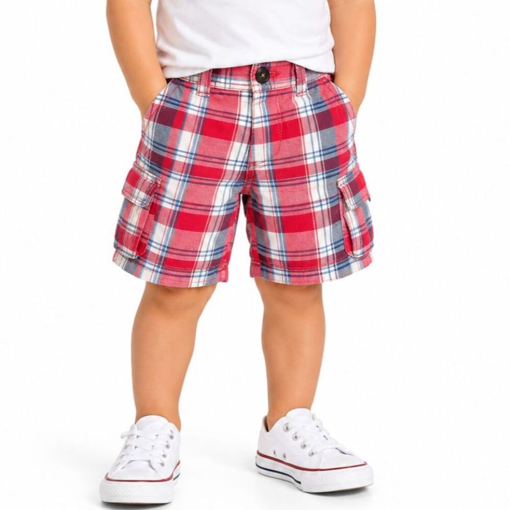 🔥 5 for $30 🔥 OshKosh B’Gosh Boys Red, White & Blue Cargo Shorts | 2T